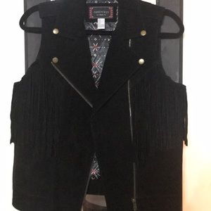 Black suede vest